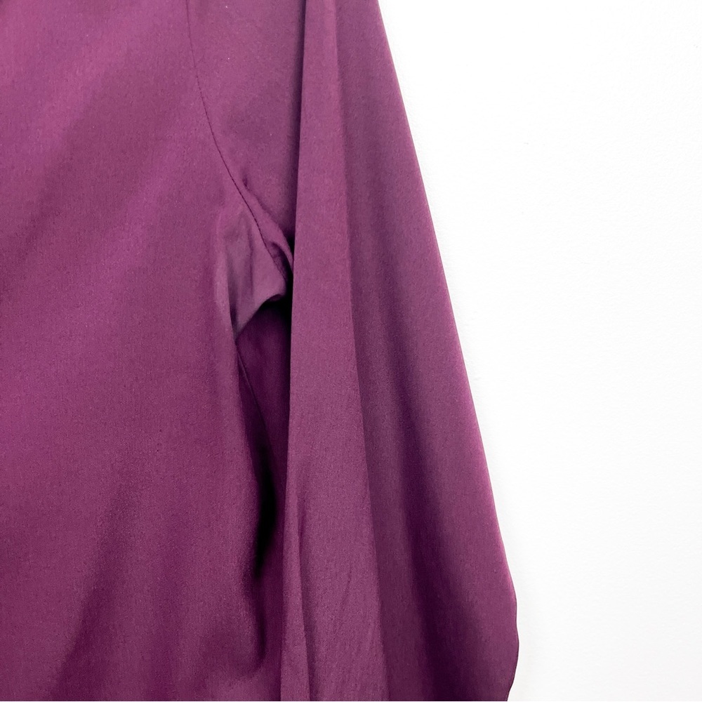 Banana Republic Purple Semi-Sheer Long Sleeve Blouse - Picture 3 of 6